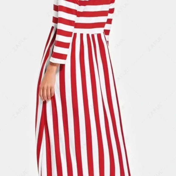 Women Casual Striped Long Sleeve Maxi Dresses Size XL NWOT - Picture 3 of 4